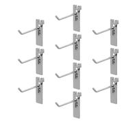 Gadpiparty 10 Pièces Crochets D'agencement de Magasin en Fer Argenté, 10 Cm, pour Panneau Perforé, Solutions de Rangement Flexibles et Applications Polyvalentes en Atelier et Garage