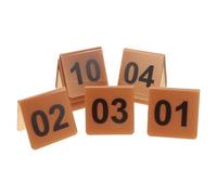 Gadpiparty 10 pièces Lot de Marqueurs de Table Acryliques Double Face Numérotés à Panneaux Triangulaires Couleur Or Brillant pour Restaurants et Scènes Enquête