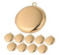 Gadpiparty 10 pièces Lot de Pendentifs Photo Acier Inoxydable Doré Médaillons Ronds Polis Miroir Porte Photos pour Colliers Bijoux pour Femmes et Filles