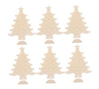Gadpiparty 10 Pièces Miniature Wood Christmas Tree Cutouts Unfinished DIY Craft Embellishments For Holiday Painting And Decoration