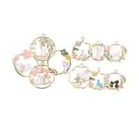 Gadpiparty 10 Pièces Pendentif en couronne simulée clé charmes de chat en émail pour Bonjour mignon service résultats de fabrication de bijoux Collier Faire des fournitures Alliage de zinc