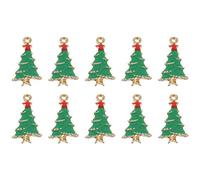 Gadpiparty 10 Pièces Pendentifs de Noël Charms Arbre de Noël pour Bricolage et Création de Colliers Accessoires Diy Colorés et Durables pour Fêtes et de