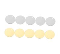 Gadpiparty 10 pièces Pendentifs Ronds Acier Inoxydable Étiquettes Vierges pour Gravure DIY Bijoux Création Doré Durable et Facile à Personnaliser