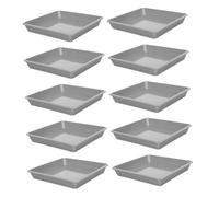 Gadpiparty 10 Pièces Plastic Flower Pot Tray Square Drip Tray with Anti-Slip Design for Indoor Outdoor Plants Bonsai Water Catcher for Garden Patio