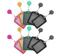 Gadpiparty 10 pièces Porte-badge Vertical Cuir PU avec Fenêtre Transparente Étui Protecteur pour Carte Identité Badge ou Pass avec Badge Reel Aléatoire Couleur Aléatoire Couleur Aléatoire