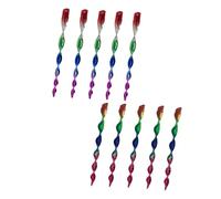 Gadpiparty 10 pièces Spirales Réfléchissantes Anti-Oiseaux Lot de Bâtons Torsadés Dégradé Doré et Argenté Effaroucheur Vent Résistant pour Jardin Balcon et Fenêtres