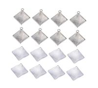 Gadpiparty 100 Pièces Accessoires Décoratifs Alliage pour Ensemble de Bases Carrées Patches pour Décoration Murale Bases Carrées Vieilli Patches