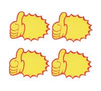 Gadpiparty 100 pièces Étiquettes Prix Autocollantes Papier Jaune Forme Pouce Non Adhésive pour Magasins Supermarchés et Produits Bijoux