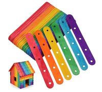 Gadpiparty 100 Pièces Lot de Bâtonnets de Crème Glacée en Bois Naturel, Surface Lisse et Bords Sûrs, pour Bricolage en Famille et Projets DIY en Classe