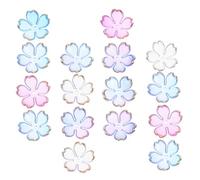 Gadpiparty 100 Pièces Perles Espacement Acryliques Cerisier Fleur Dégradé Bleu Pétales Charms Mini Floraux pour Fabrication Bijoux Bracelets Colliers Boucles Doreilles