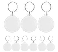 Gadpiparty 100 Pièces Porte-clés Cadre Photo en Acrylique Vierge Transparent Circulaire Photo Résistant à Insérer pour pour et Amis