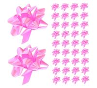 Gadpiparty 100 Pièces Ruban de Fleur de Traction d'étoile Festivité guirlandes Tout Petit épouser géant décoration Dragees Mariage Noeud de Ruban Rouge Grands arcs PP Rose