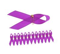 Gadpiparty 100pièces Ruban de Sensibilisation Satin avec Épingle de Sûreté Broche Caritative pour Violences Conjugales et Cancer du Pancréas Épingle Ruban Commémorative Funéraire