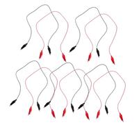 Gadpiparty 10pièces Câbles De Raccordement Électriques avec Pinces Crocodile Isolation Outil De Test pour Laboratoire De Physique Et Électronique Rouges Noirs