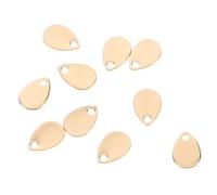 Gadpiparty 10pièces Plaques Identité Laiton Forme De Larme Breloques Plates Rondes Avec Trou Pour Gravure Sur Métal Étiquettes Laiton Pour Bijoux Artisanaux