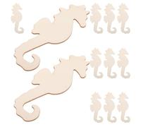 Gadpiparty 12 Pièces Ornements en Bois Vierge Hippocampe Soi-même, Décorations Bois Non Finies pour Fêtes, Mariage ou Anniversaire, Design Unique et Artisanal
