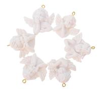 Gadpiparty 12 Pièces Porte-clés Ange à Ailes en Résine Blanc | Mini Statuette Diy, Léger et Réutilisable, Accessoires Bijoux, Usage Porte-clés ou Création Artisanale