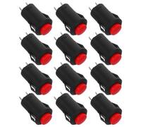 Gadpiparty 12pièces Interrupteur à Bouton-poussoir Auto-verrouillage Rouge Interrupteur Latching LED pour Panneaux de Contrôle Industriels Alerte Urgence et Applications Marines