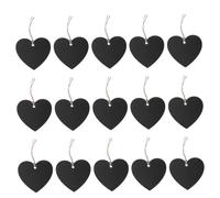 Gadpiparty 15 pièces Mini Heart Shaped Wooden Chalkboard Signs With Hanging String Double Sided Erasable Message Boards For Weddings Home Decor And Tags