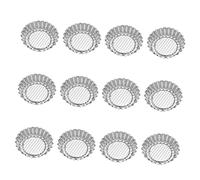 Gadpiparty 15 pièces Moule Tartelette Inox Fond Plat à Indentation pour Démoulage Facile Réutilisable pour Cupcakes Tartelettes et Quiches