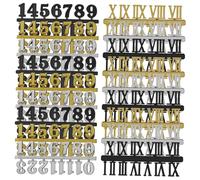 Gadpiparty 18 pcs Kit de Chiffres Horloge Créatif Accessoires de Réparation avec Chiffres Arabes et Romains pour Personnaliser Votre Décoration Intérieure
