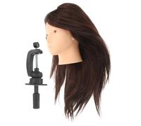 Gadpiparty 1ensemble Tête Mannequin Cheveux Humains pour Coiffure Professionnelle Modèle Réaliste Cheveux Naturels Pratique Coiffage et Entraînement Salon Support Inclus Texture Lisse