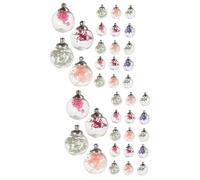 Gadpiparty 2 Ensembles Accessoires De Bijoux En Verre Souhait Fleurs Sèches Pendentif Fabrication De Bijoux Bricolage Fleur Séchée Avec Boule Décors De Bricolage Un Verre 20 Pièces * 2
