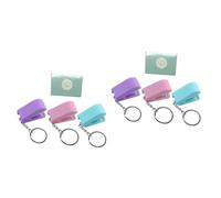 Gadpiparty 2 Ensembles Agrafeuse Mini Portable Colorée avec Porte Clés Vert Rose Agrafeuse Décorative Pratique pour École Bureau et Voyage