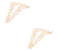 Gadpiparty 2 Ensembles Appliques Décoratives en Bois Massif pour Meubles Décoration De Maison Marron Rustique Sculptée pour Coins De Portes Armoires 2 pièces * 2