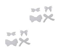 Gadpiparty 2 Ensembles Carbon Steel Bowknot Cutting Dies Stencil For Diy Scrapbooking Leather Fabric Paper Crafting 4 Pièces * 2