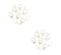 Gadpiparty 2 Ensembles Charms Mixed Style Avec Pendentifs Forme De Glace Uv Diy Or Or Blanc K Accessoire De Fabrication De Bijoux 9 Pièces * 2