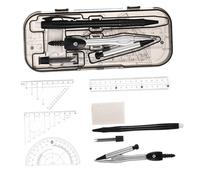Gadpiparty 2 Ensembles Kit de Dessin Géométrique pour Étudiants Ensemble de Compas Règle Droite et Équerre Outils de Conception Scolaire et