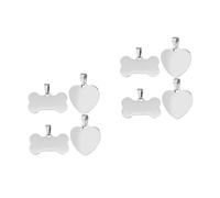 Gadpiparty 2 Ensembles Pendentifs Vides Acier Inoxydable Pour Diy Accessoires De Fabrication De Porte Clés Pendentifs Os Cœur Pour Gravure Et Artisanat 4 Pièces * 2