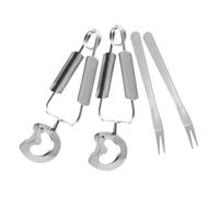 Gadpiparty 2 ensembles Pince à Escargots Inox avec Fourchette Lot Ressort pour Cuisine et Restaurant Multifonction pour Fruits Cuisson et Barbecue