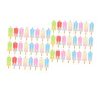 Gadpiparty 2 Ensembles Porte-clés De Crème Glacée Glace Coloré Pour Pendentif Couleur Bricolage Mignon Assorti Accessoires Charme Rose Fabrication De Fournitures Résine 25 Pièces * 2