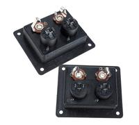 Gadpiparty 2 pièces Boîte à Carrée Voies pour Enceintes Connecteur Terminal Double Montage Plaque Subwoofer pour Caisson de Basses Installation Facile pour Maison et Voiture