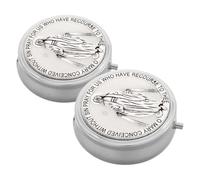 Gadpiparty 2 Pièces Boîte de Souvenirs de Confirmation Zinc Alloy Set de Mini Boîtes à Rosaires pour Célébrations Religieuses et Rangement Pratique