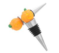 Gadpiparty 2 Pièces Bouchon de Bouteille de Vin Étanche et Portable Halloween en Résine Forme Citrouille Jaune Accessoire Festif pour Fêtes et Usage Quotidien