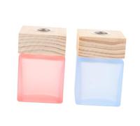 Gadpiparty 2 pièces Bouteilles en Verre carrées pour huiles essentielles diffuseur sans Flamme avec Couvercle en Bois conteneurs Parfum Multifonction décoration Maison Bien-être