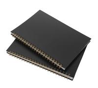 Gadpiparty 2 Pièces Cahier à Spirale 60 Pages Grille Verticale et Horizontale pour Gestion Financière Lors des Vacances et Bureau, Carnet de Suivi des Dépenses en Papier Noir Résistant