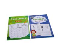 Gadpiparty 2 pièces Cahier Écriture Alphabet pour Garçon Fille Apprentissage Progressif Lettres et Développement Motricité Fine et Coordination Maternelle et Préscolaire