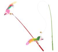 Gadpiparty 2 pièces Chat Bâton avec Pelote Peluche et Corde Élastique Interactif pour Renforcer Lien et Stimuler Curiosité Couleurs Assorties