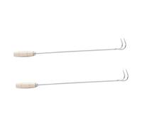 Gadpiparty 2 pièces Crochets à Viande Acier Inoxydable pour Barbecue Ustensiles Cuisine Robustes pour Porc Bacon et Rôti Faciles à Nettoyer et Durables