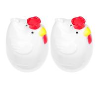 Gadpiparty 2 pièces Cuiseur à Œufs Micro-ondes Forme de Poule Cuiseur Vapeur Pratique et Sûr pour Œufs Accessoire Cuisine Familial pour Déjeuner Rapide