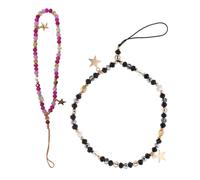 Gadpiparty 2 Pièces Dragonne Téléphone Perles Étoile Pendentif Mobile Mode et Sécurisée Bracelet Poignet pour Portable et Appareil Photo Décoration