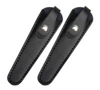 Gadpiparty 2 Pièces Étui à Ciseaux Manchon de Protection Réutilisable Noir en Cuir de Vachette pour Rangement D'outils de Beauté, pour Clients et Garçon et Filles