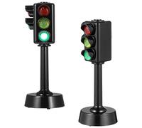 Gadpiparty 2 Pièces Feu De Circulation pour Enfants Simulation Feux De Circulation Signes Jouet Signal De Passage pour Piétons Modèle Feu Stop LED Panneau D'arrêt De Circulation Lampe