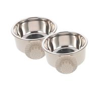 Gadpiparty 2 pièces Gamelle Suspendue Acier Inoxydable pour Cage Chien Chat Lapin Bol Amovible avec Bord Anti-Bruit Compatible Habitat Animal Moyen