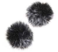Gadpiparty 2 Pièces Housse de Microphone Noire en Peluche Imitation, Protection Antibruit Élégante et Facile à Mettre pour Micro de Bureau et Scène