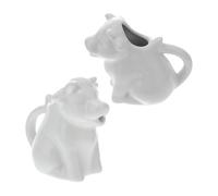 Gadpiparty 2 pièces Lot de Pichets à Lait Céramique Forme Animale avec Poignée Petit Pot à Sauce et Crémier pour Cuisine Bar et Restaurant Design Léger et Portable